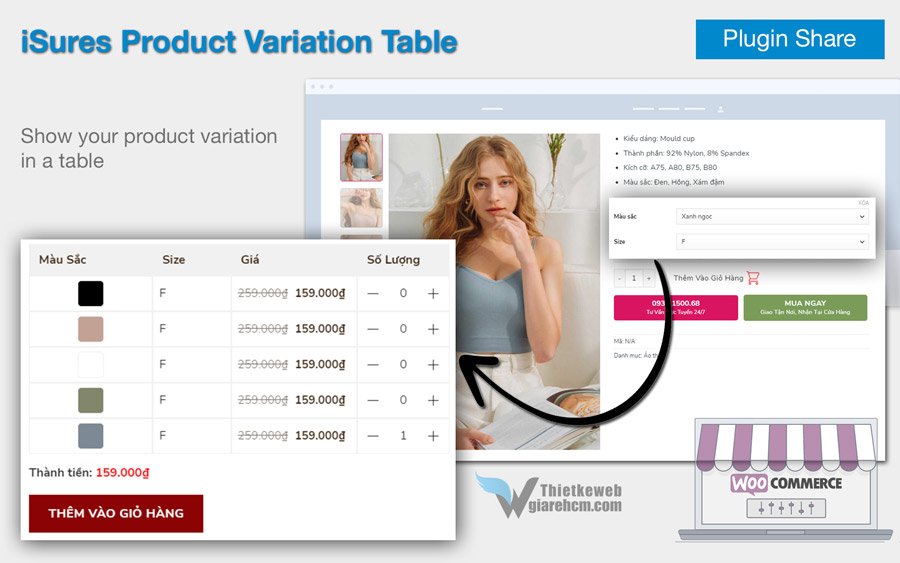 Isures Product Variations Table For Woocommerce Ok Plugin