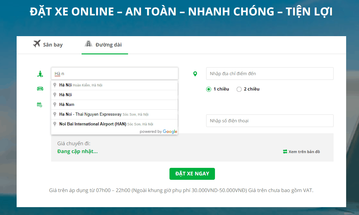 Plugin đặt xe online dành cho website WordPress