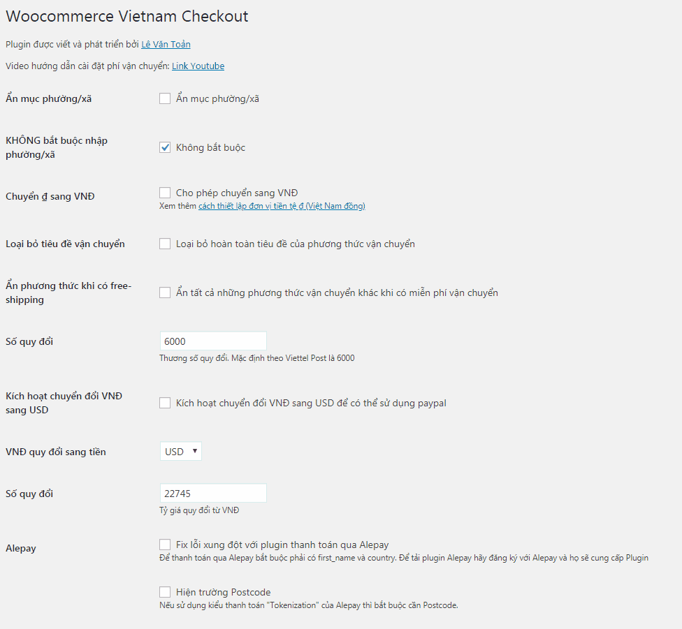 Plugin tính phí vận chuyển cho quận/huyện trong woocommerce
