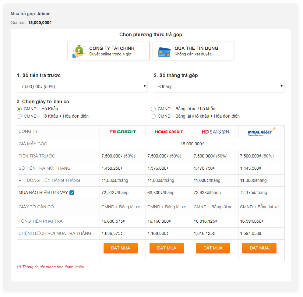 Plugin trả góp qua các công ty tài chính và Alepay cho Woocommerce